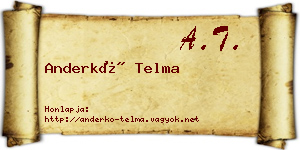 Anderkó Telma névjegykártya